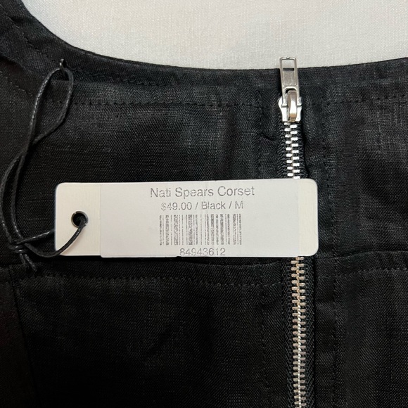 Olivaceous Black Linen Corset Crop top - Picture 3 of 3